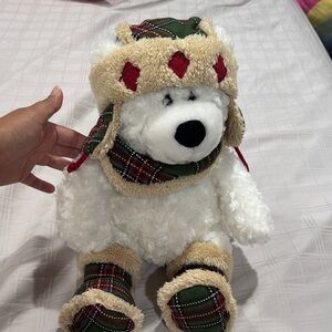 Plaid Winter Dog Plush Toy